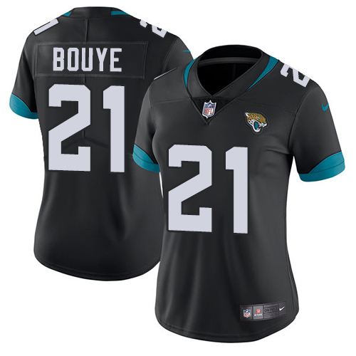 Nike Jacksonville Jaguars #21 A.J. Bouye Black Team Color Women Stitched NFL Vapor Untouchable Limited Jersey->women nfl jersey->Women Jersey